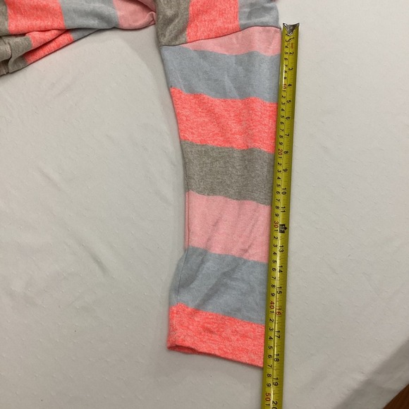 Chance Or Fate XL Top Long Sleeve Stripe Coral Pink Gray Blue Casual - Picture 6 of 8